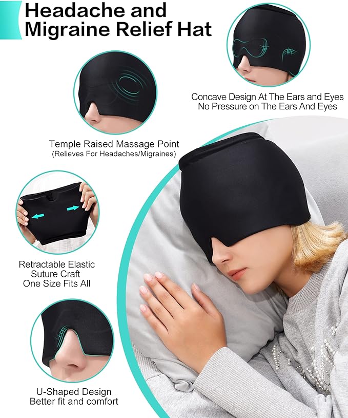 Miracle Headache Relief Cap Cooling and Compression Therapy for Soothing Migraine Relief