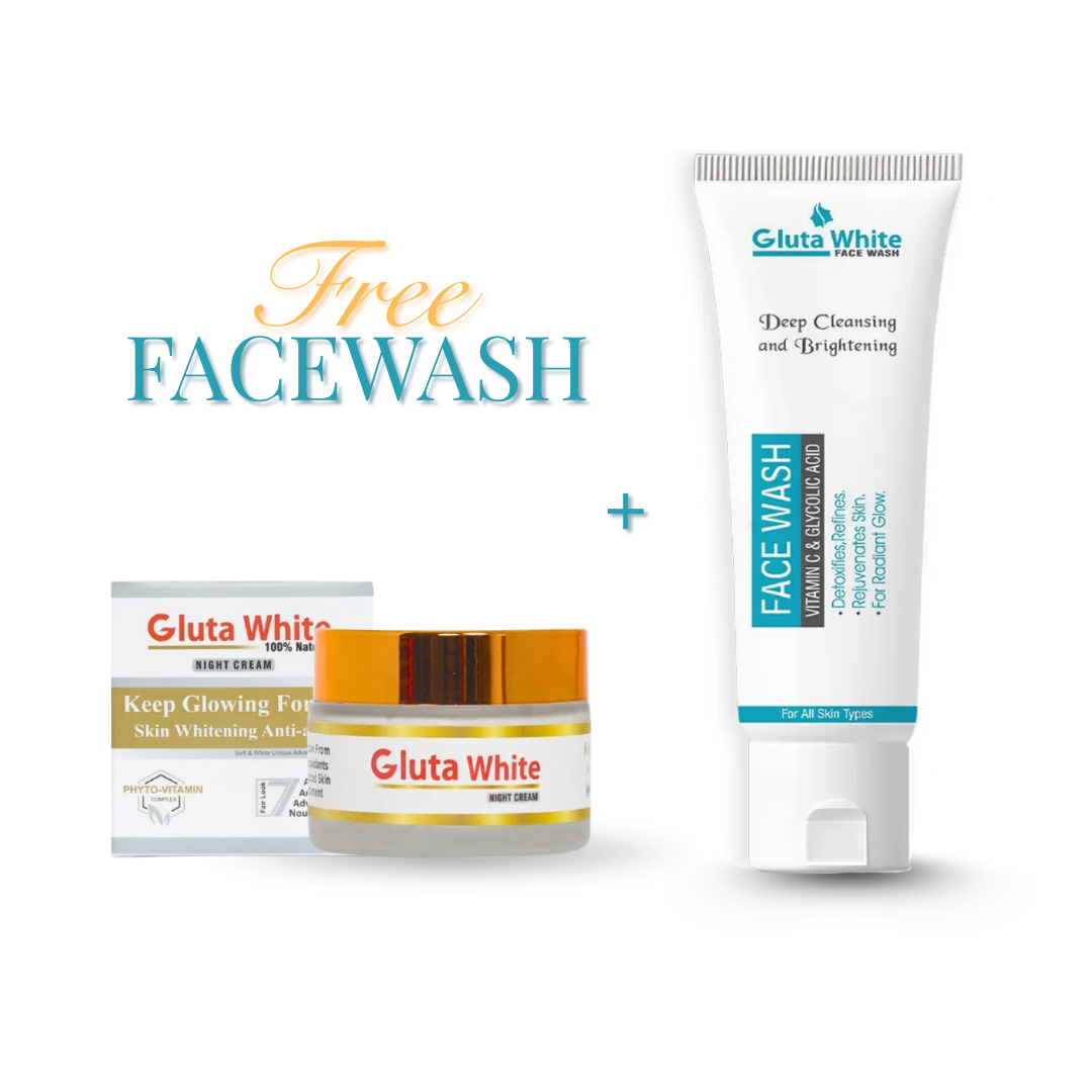 Gluta White Night Cream & Gluta White Face Wash